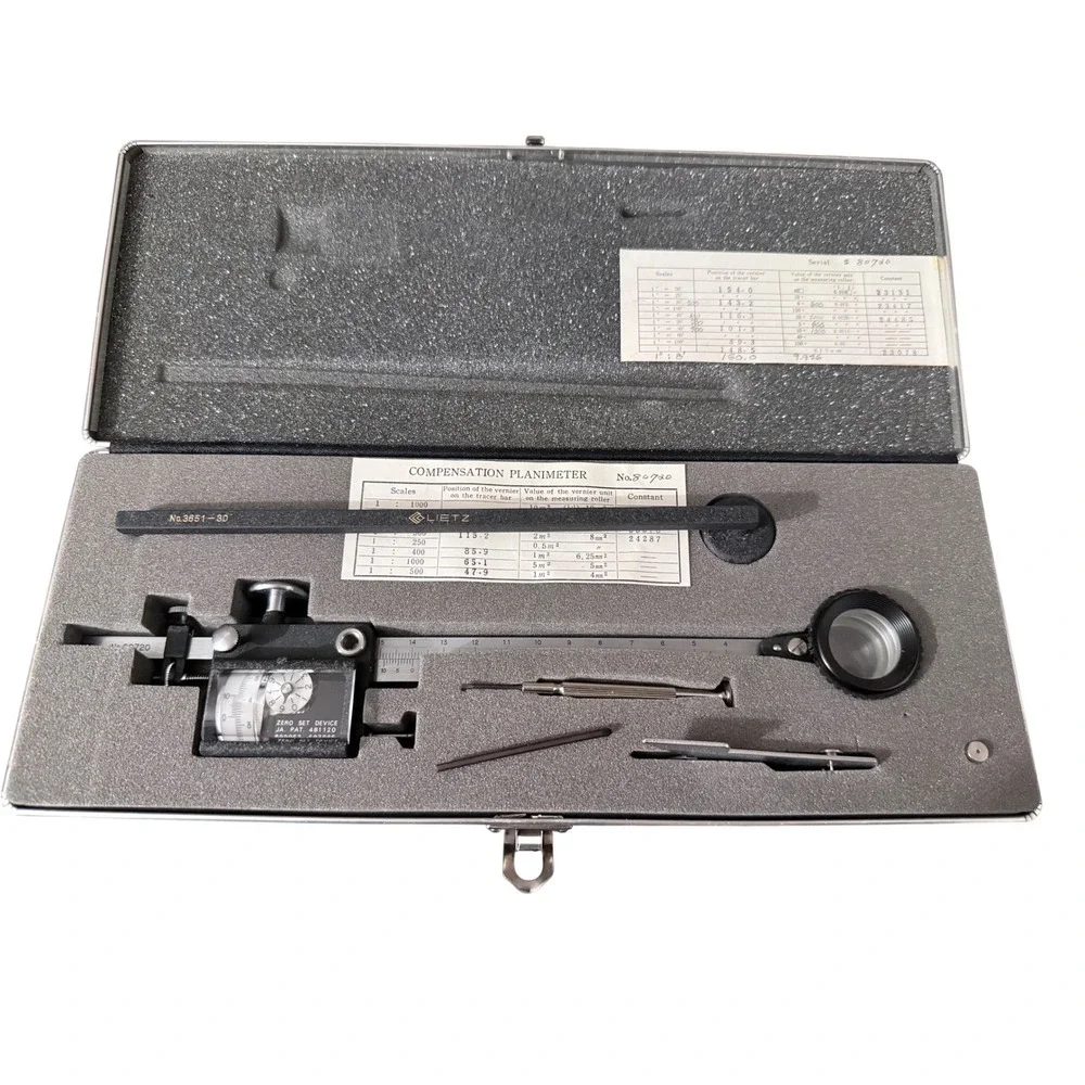 LIETZ Compensation Planimeter No 80720 Precision Measuring Instrument with Case